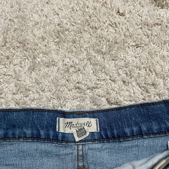 Madewell Medium Wash Vintage-Inspired Edgy Cuffed Distressed High Rise Shorts - Picture 3 of 5